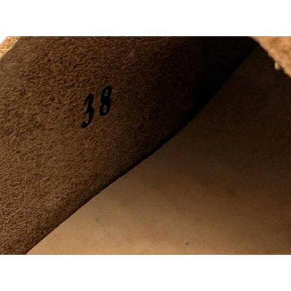 Kurier BFF Low Heel Wood Sole Clogs Brown Leather Size  EU 38 Size 7.5 Boho New - Picture 7 of 8